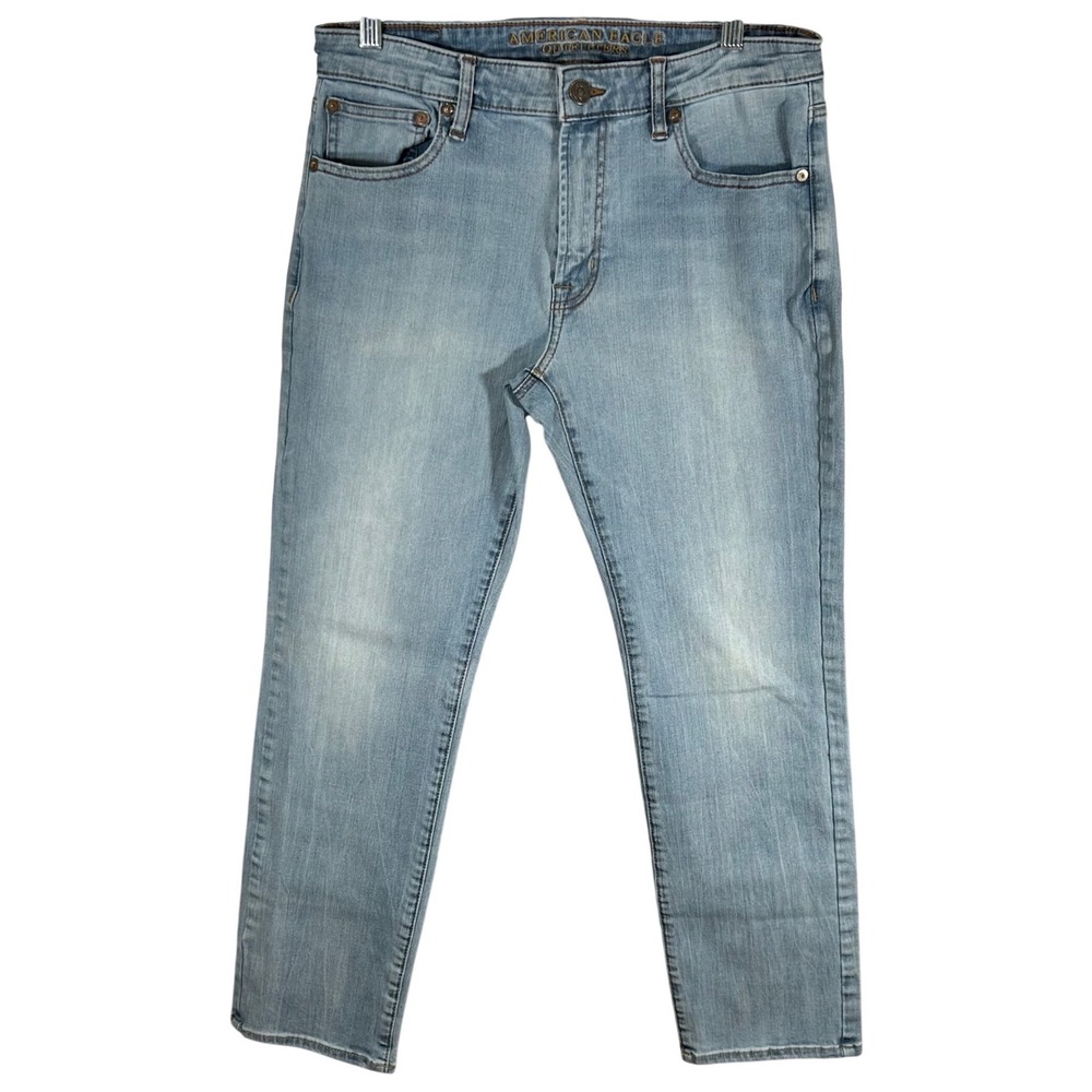 American‎ Eagle 360 Extreme Flex Slim Straight Light Wash Jeans Mens 33x30